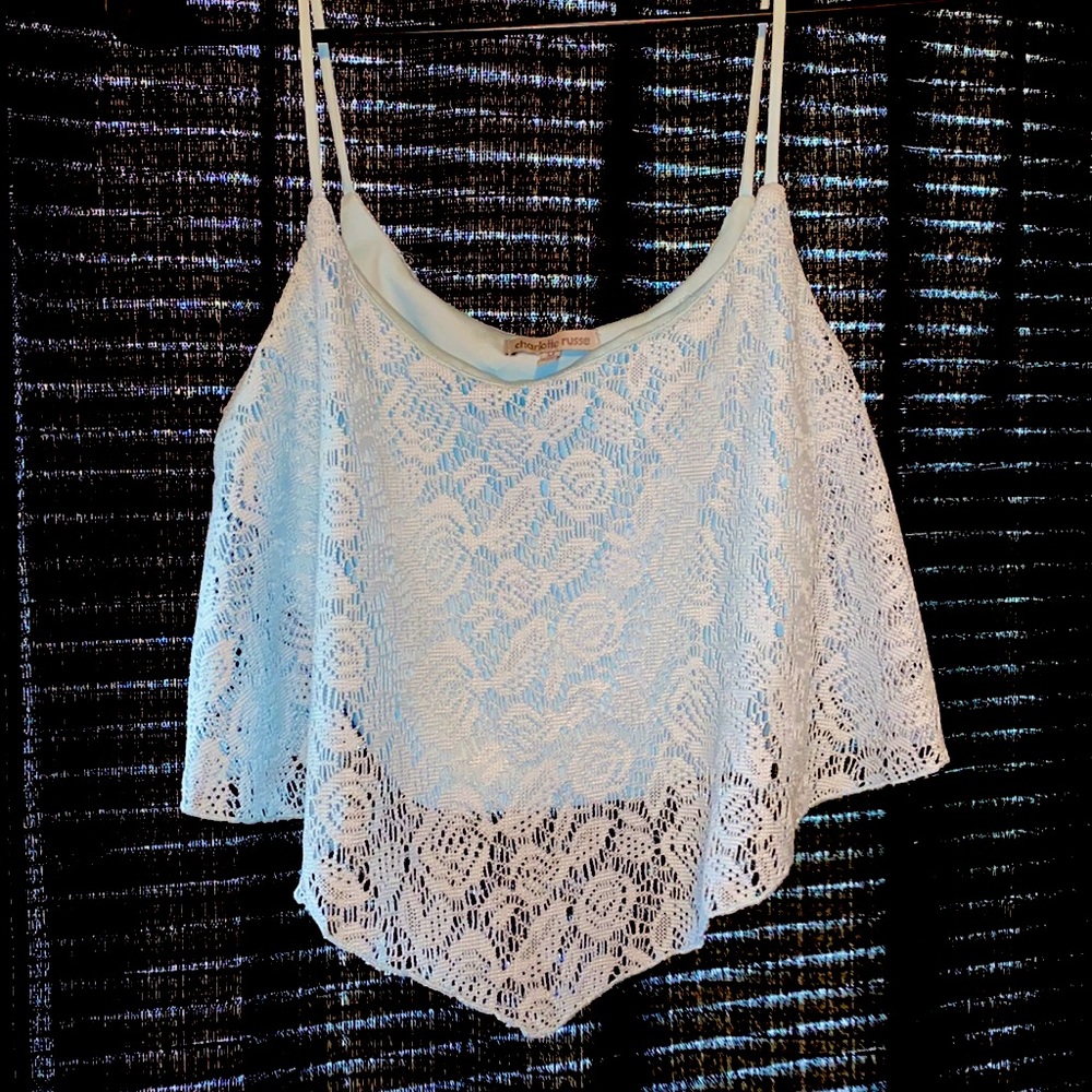 Light Blue Cropped Tank Top